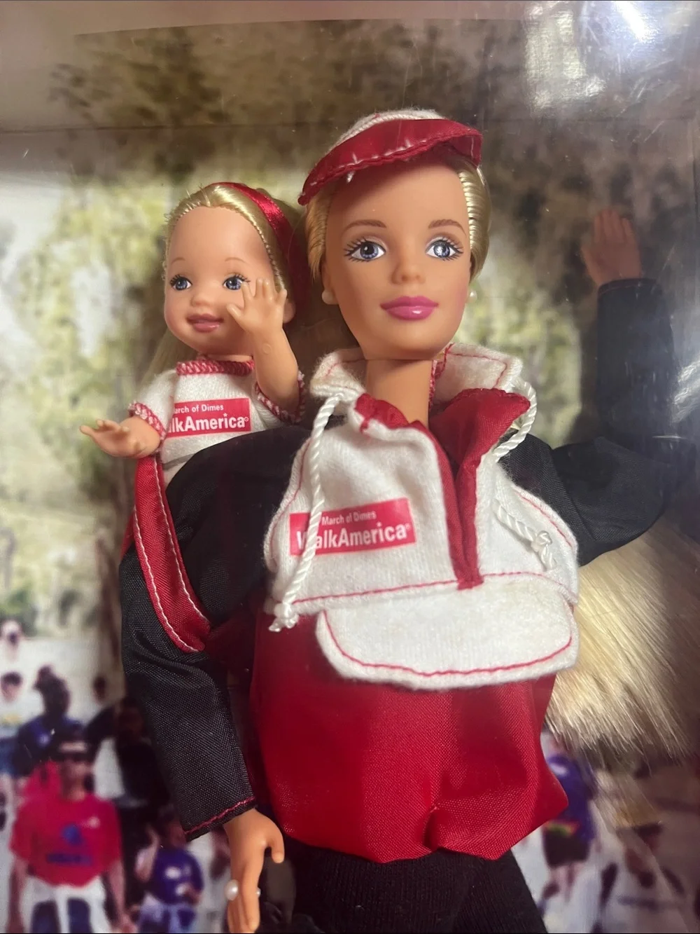 1998 Mattel Barbie and Kelly March of Dimes Walk America NRFB